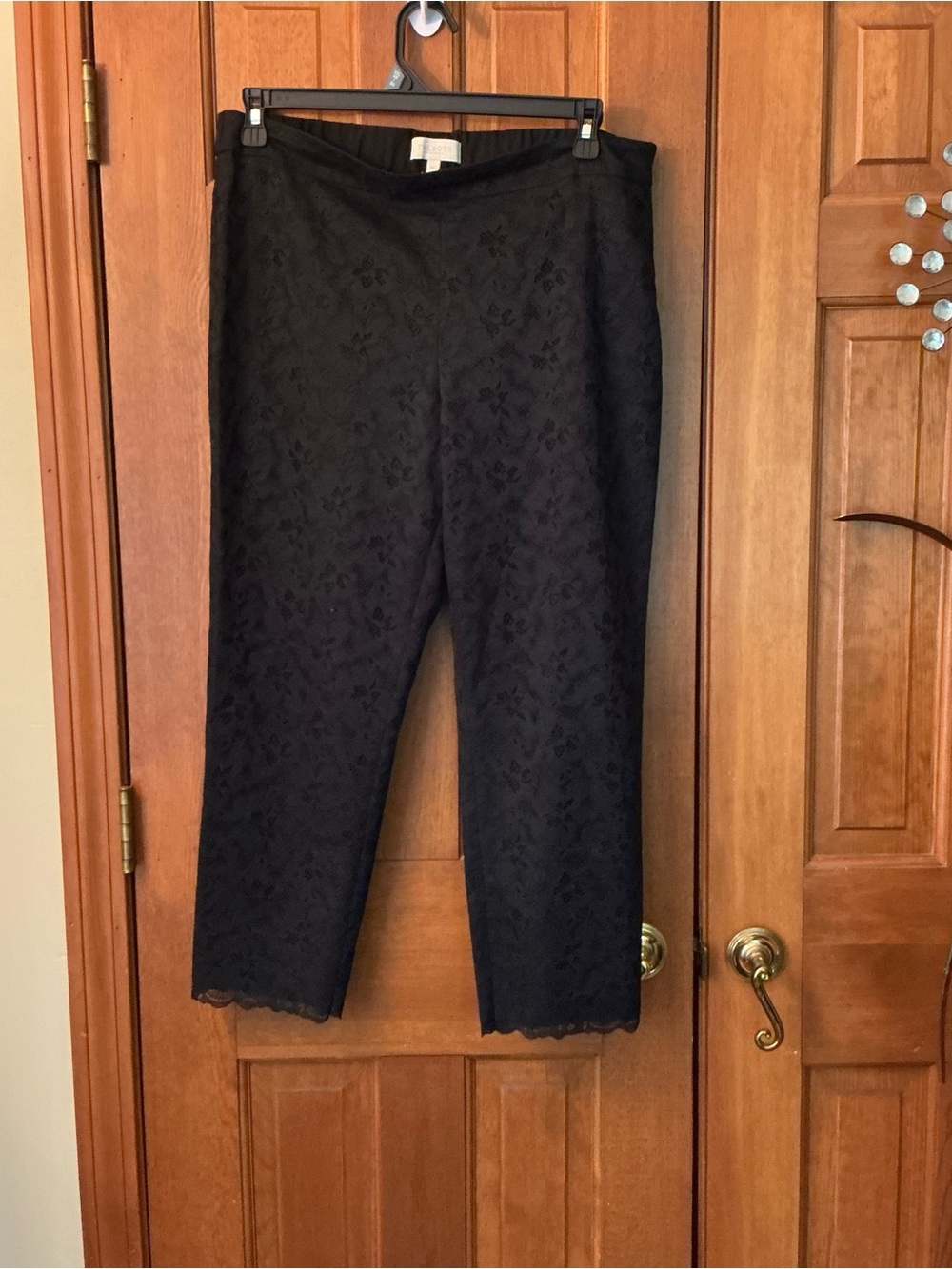 Talbots Black Lace lined capris